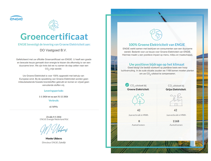 Digitale Opsporing ontvangt Groencertificaat van ENGIE
